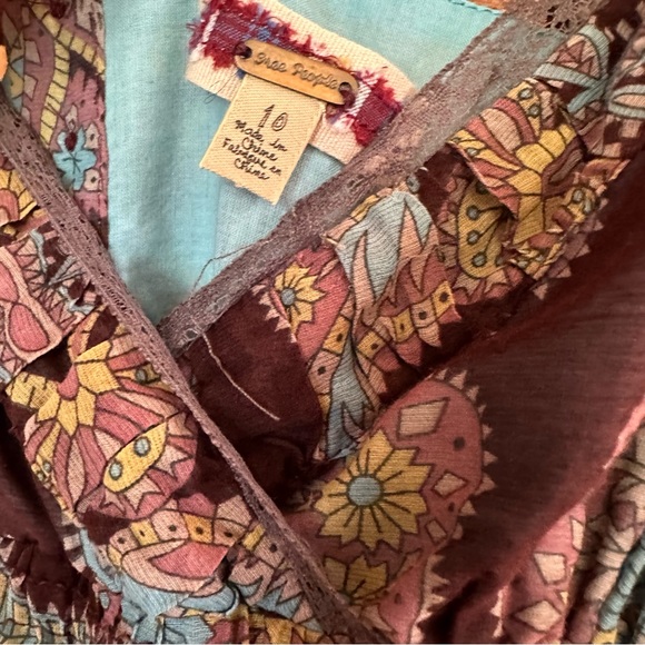 Free People Paisley Dress Size 10 - Picture 6 of 9